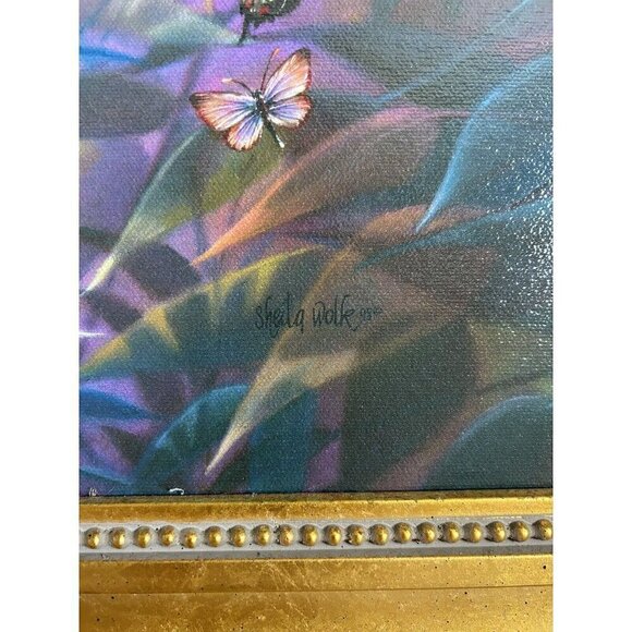 Framed And Embedded Signature Signed Canvas Print /Sheila Wolk - Revelation - Picture 2 of 3